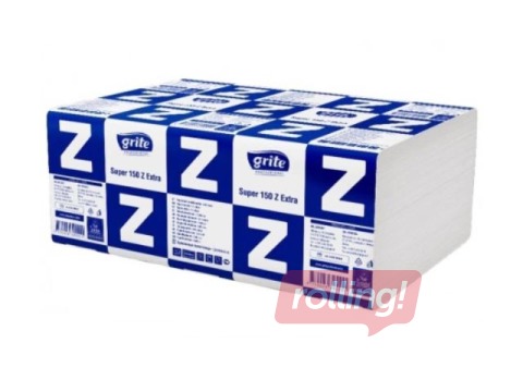 Papīra dvieļi loksnēs Grite Super 150 Z, (šaurie 8 cm), 21 paciņas, 2 slāņi, balti