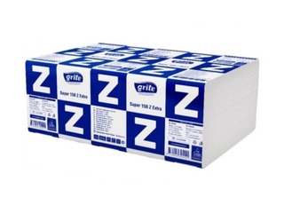 Papīra dvieļi loksnēs Grite Super 150 Z, (šaurie 8 cm), 21 paciņas, 2 slāņi, balti