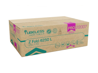 Papīra dvieļi loksnēs Tubeless, 170 loksnes