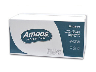 Papīra dvieļi loksnēs Amoos, 20 pac., 21 x 25 cm, 2 slāņi, balti