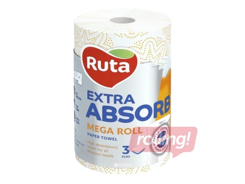 Papīra dvielis Ruta Selecta Mega roll 1 rullis,  3-slāņu, balts