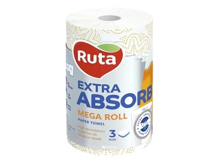 Papīra dvielis Ruta Selecta Mega roll 1 rullis,  3-slāņu, balts