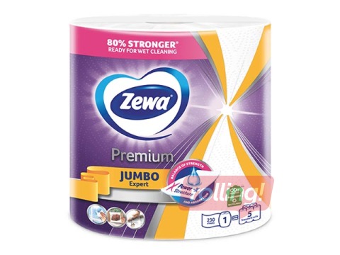 Papīra dvielis Zewa Jumbo, 1 rullis, 3 kārtas, 230 loksnes