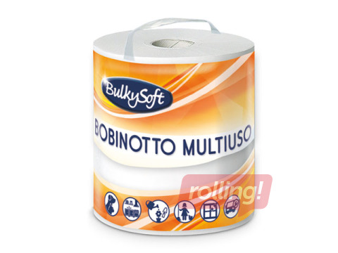 Papīra dvieļi Bulkysoft Super Bob, 2 slāņi, 1 rullis, 135m