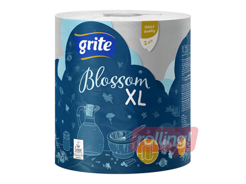 Papīra dvielis Grite, Blossom XL, 2 slāņi, 1 rullis