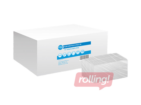 Papīra dvieļi loksnēs Kliin, Pure Pulp Z Fold, H2, 2 slāņi, 150 loksnes, 25 paciņas
