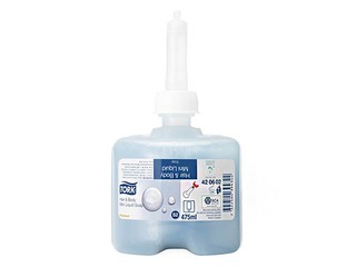 Šķidrās ziepes matiem un ķermenim Tork Premium Mini Mild S2, 475 ml, gaišzilas