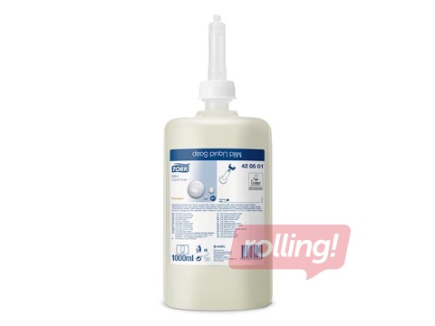 Šķidrās ziepes Tork Mild Liquid Soap S1, 1l, gaiši dzeltenas