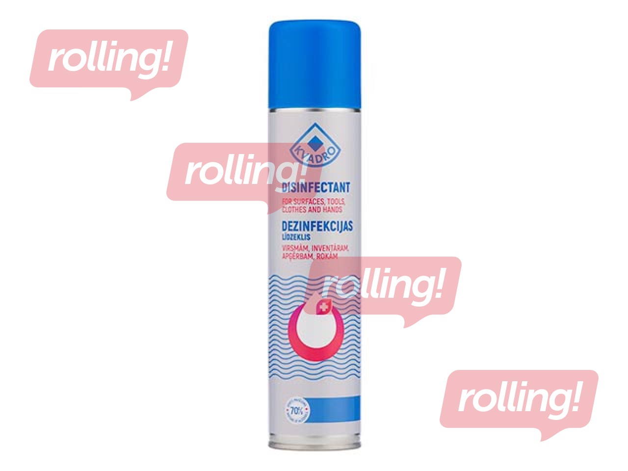 Dezinfekcijas līdzeklis virsmām, rokām (aerosolā), KVADRO, 300ml