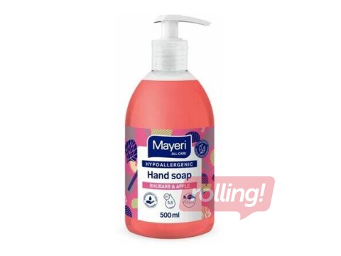 Šķidrās hipoalerģiskas ziepes, rabarbers un ābols, Mayeri, 500 ml