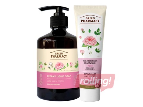 Dāvanu komplekts Green Pharmacy, ar muskusa rozi un kokvilnu