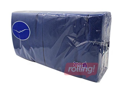 Salvetes Lenek, 24x24 cm, 200 gab., 2 slāņi, zilas