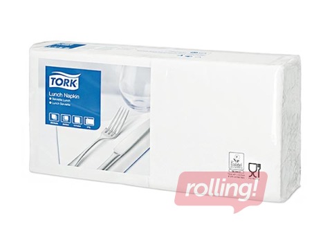 Salvetes Tork 33x33 cm, 150 gab, 3 slāņi, baltas