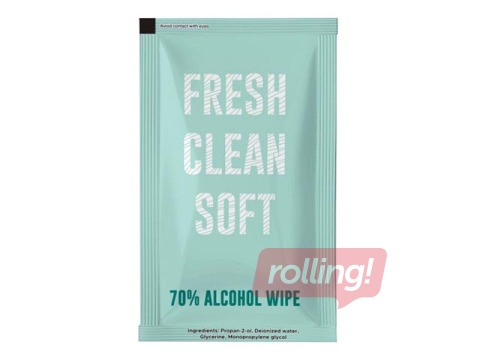 Salvetes mitrās, 70% alkohols, 100 gab.
