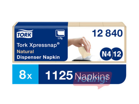 Salvetes Tork Xpressnap Natual N4, 8 iepak., 1 slānis, dabiski balta
