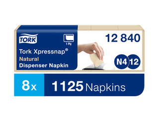Salvetes Tork Xpressnap Natual N4, 8 iepak., 1 slānis, dabiski balta