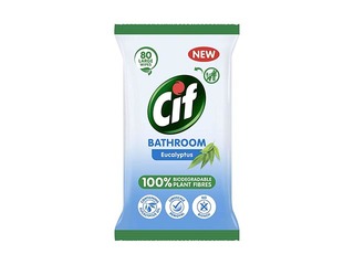 Mitrās salvetes vannas istabas tīrīšanai Cif Eucalyptus, 80 gab.