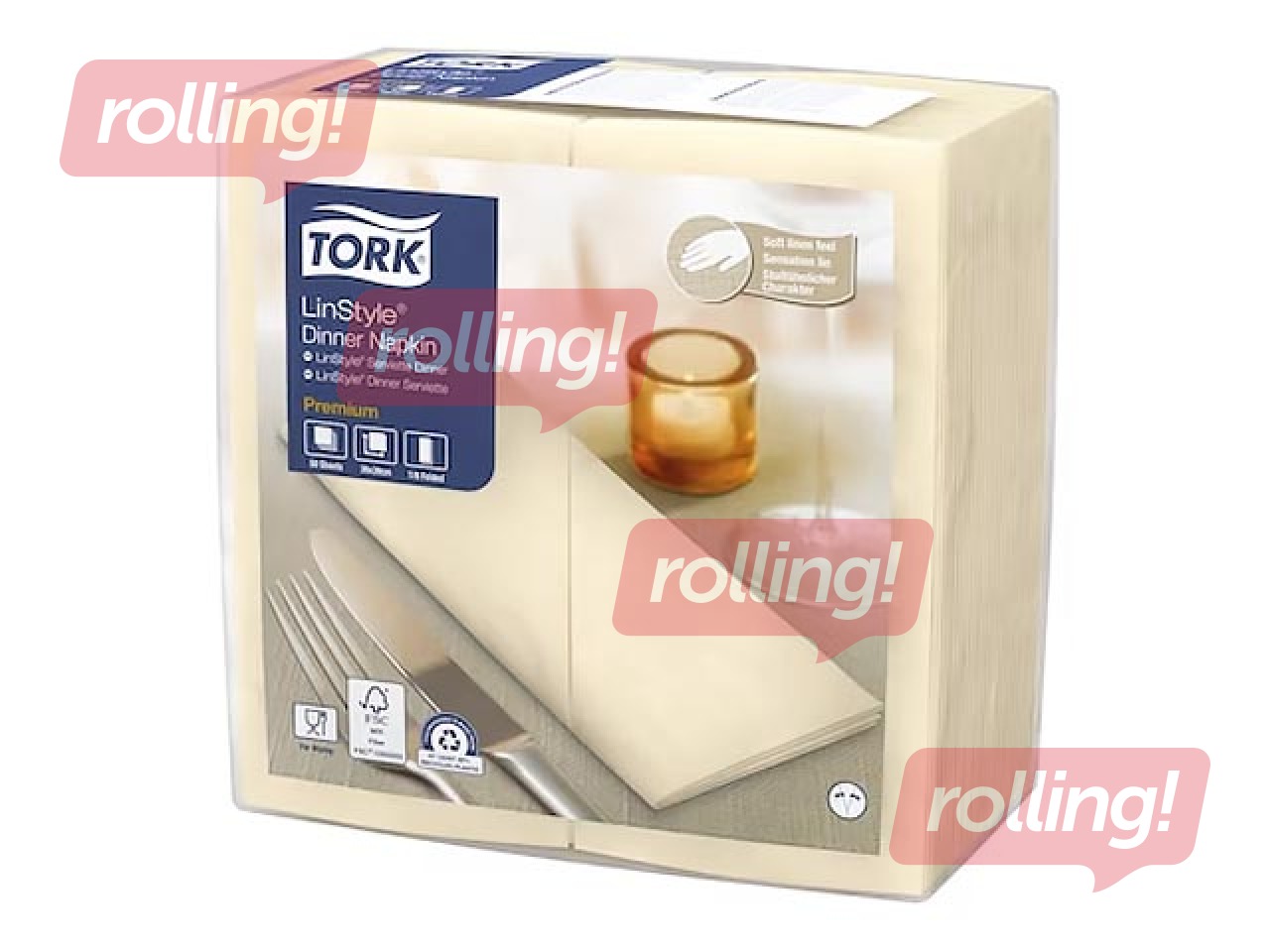 Salvetes Tork Premium LinStyle, krēmīgas, 50 gab.