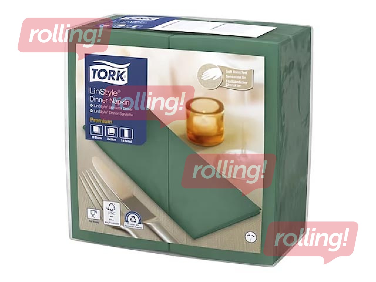 Salvetes Tork Premium LinStyle, tumši zaļas, 50 gab.