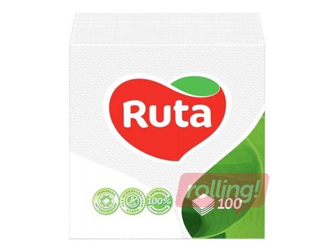 Salvetes Ruta, 24 x 24 cm, baltas, 100 gab.