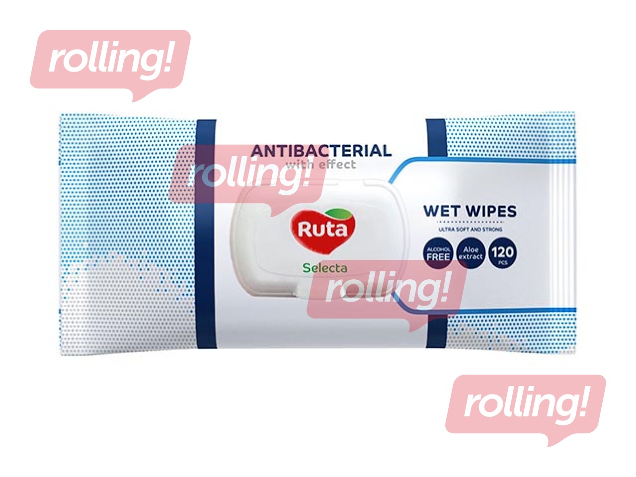 Mitrās salvetes Ruta Selecta, ar antibakteriālu efektu,120 gab