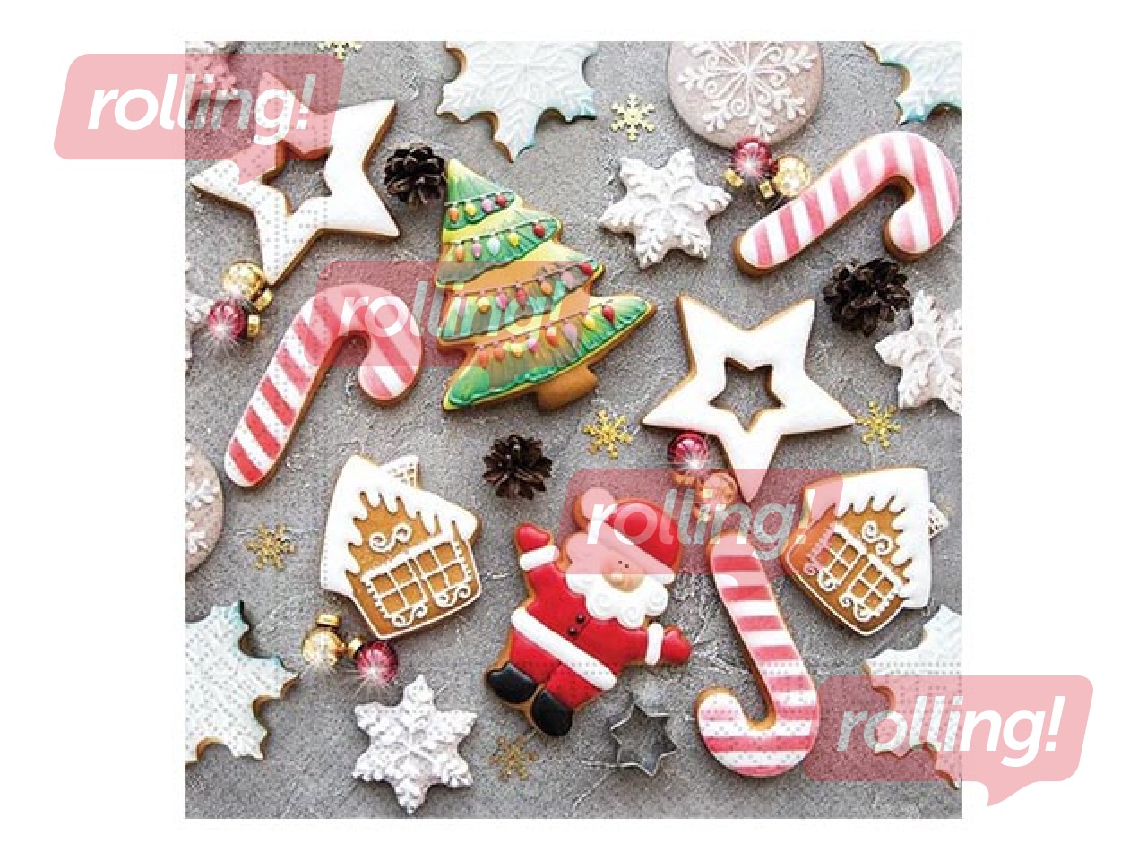 Salvetes, 33 x 33 cm, 20 gab., 3 slāņi, Ziemassvētku dizains