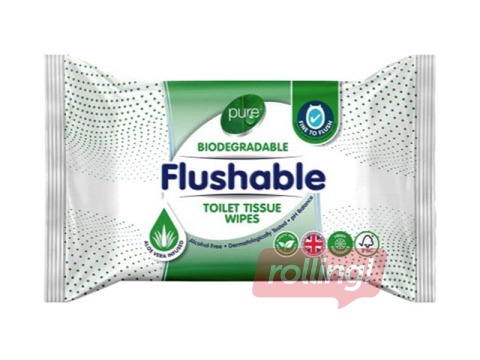 Noskalojamās mitrās salvetes Pure, 40gab