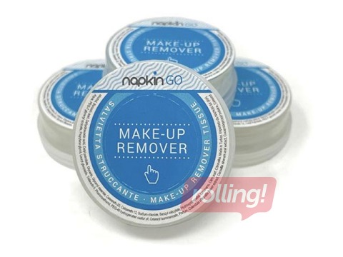 Salvetes ar kosmētikas noņēmēja līdzekli, presētas, kapsulās, Go 50, 20x22 cm, 50 gab., baltas