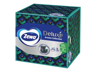 Kosmētiskās salvetes Zewa Deluxe Aroma Collection, baltas, 3 kārtas, 60 salv., dažādi dizaini