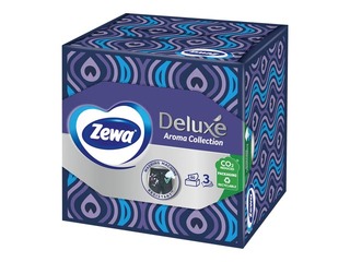 Kosmētiskās salvetes Zewa Deluxe Aroma Collection, baltas, 3 kārtas, 60 salv., dažādi dizaini