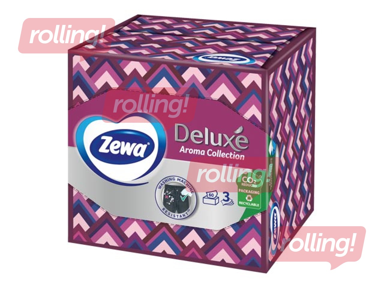 Kosmētiskās salvetes Zewa Deluxe Aroma Collection, baltas, 3 kārtas, 60 salv., dažādi dizaini