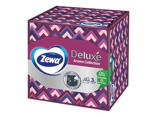 Kosmētiskās salvetes Zewa Deluxe Aroma Collection, baltas, 3 kārtas, 60 salv., dažādi dizaini
