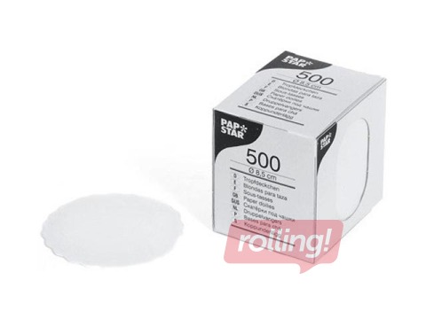 Apaļas salvetes glāzēm, PapStar, 8.5cm, 500 gab.