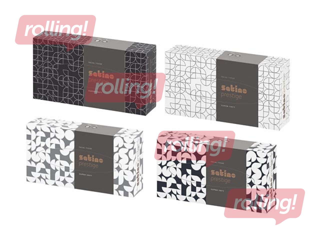 Kosmētiskās salvetes Satino Prestige, baltas, 2 kārtas, 100 salv.