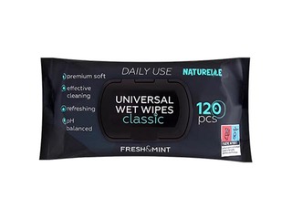 Mitrās salvetes, Naturelle, universālās, melnas, 120 gab.