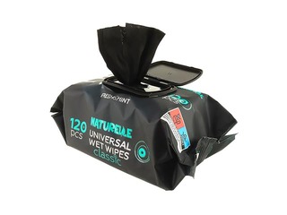 Mitrās salvetes, Naturelle, universālās, melnas, 120 gab.