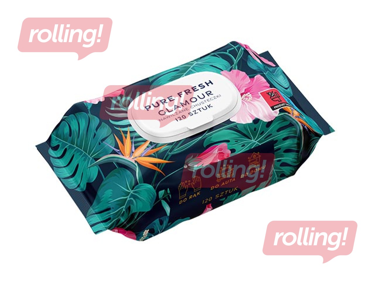 Mitrās salvetes, Naturelle, Pure Fresh, Glamour, 120 gab.