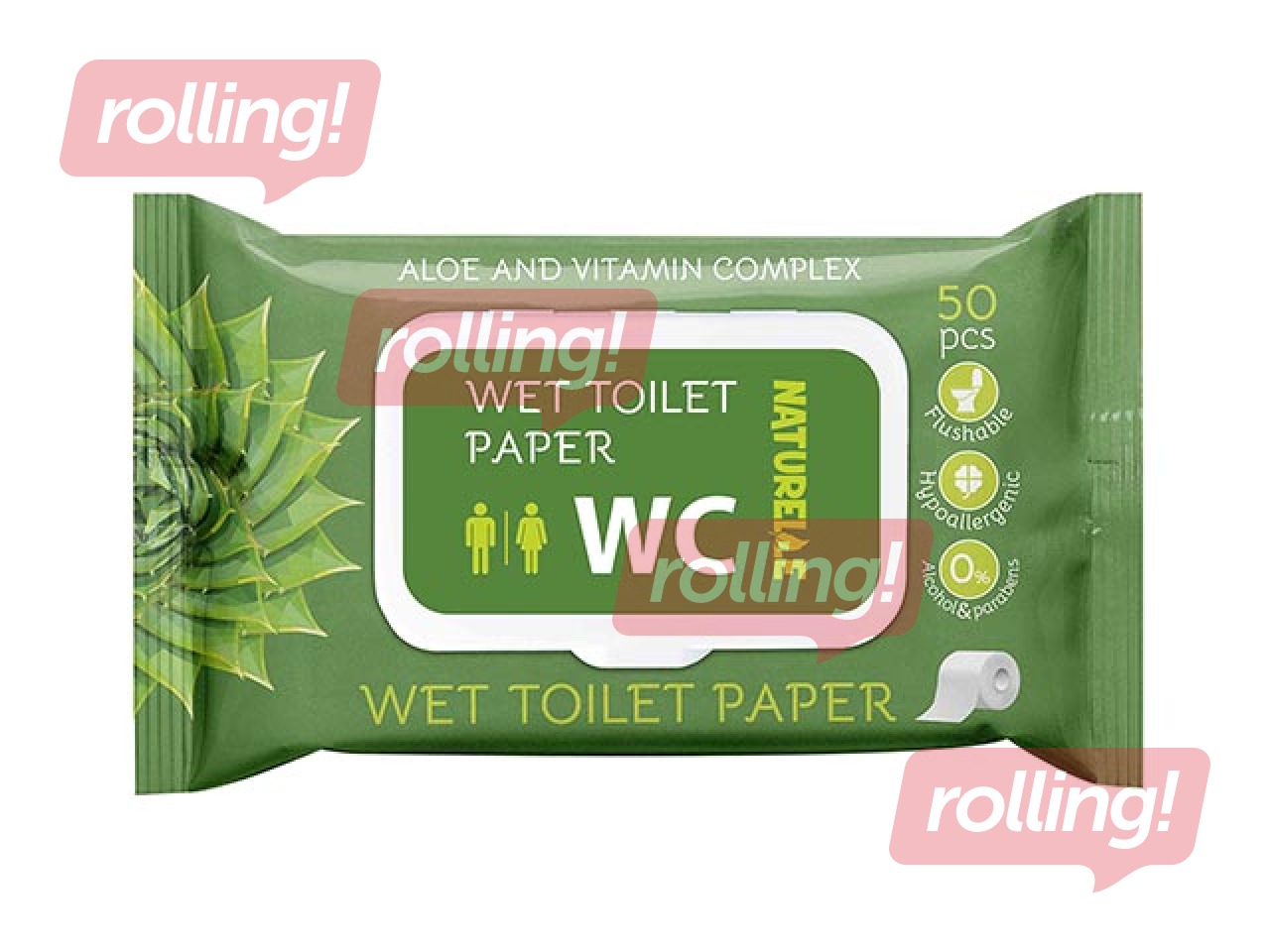 Mitrais tualetes papīrs, Naturelle, ar alveju un vitamīnu kompleksu, 50 gab.