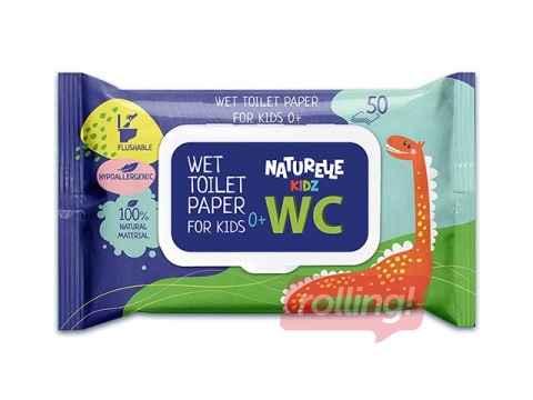 Mitrais tualetes papīrs, Naturelle Kidz, bērniem, ar alvejas un kumelīšu ekstraktu, 50 gab.