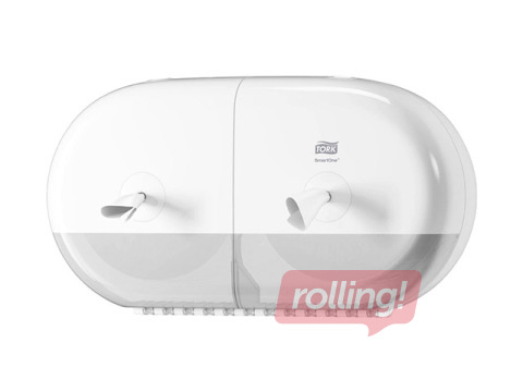 Tualetes papīra turētājs ruļļos Tork SmartOne Twin Mini T9, plastikāta, balts