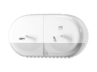 Tualetes papīra turētājs ruļļos Tork SmartOne Twin Mini T9, plastikāta, balts