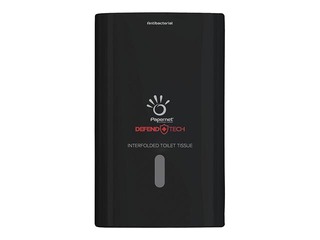 Tualetes papīra loksnēs turētājs Papernet, antibakteriāls, plastikāta, melns