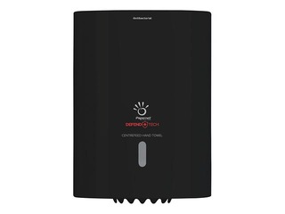 Papīra dvieļu ruļļos turētājs ar centra padevi Papernet, antibakteriāls, melns