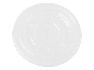 Caurspīdīgi plastmasas vāciņi ar krustenisku iegriezumu salmiņam, ø95mm, PET, 50gab.