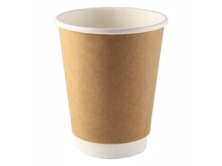 Glāzes papīra HOT NATURAL ar dubulto sienu, ø90mm, 350ml, 25gb.