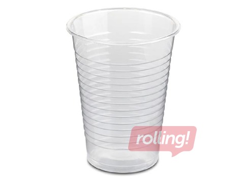 Glāzes plastmasa, 200 ml,caursp.,100 gab.