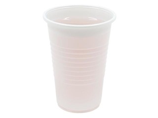 Glāzes plastmasas, 200 ml, 100 gab., baltas