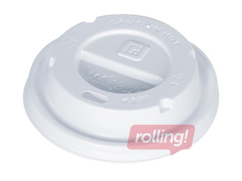 Vāki papīra glāzēm, ø90mm, plastmasas, balti, 100 gab.