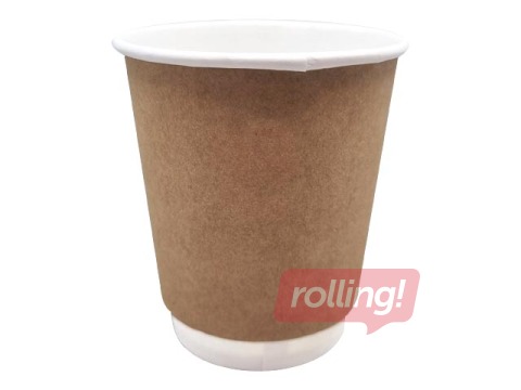 Glāzes kraft papīra ar dubulto sienu, brūnas,ø90mm, 300 ml, 25 gab.