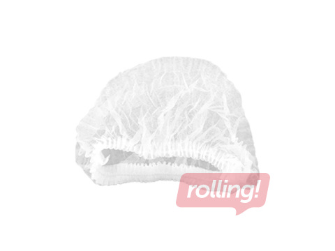 Cepure gofrēta, vienreizlietojamā, BaltLine, balta, 100 gab.